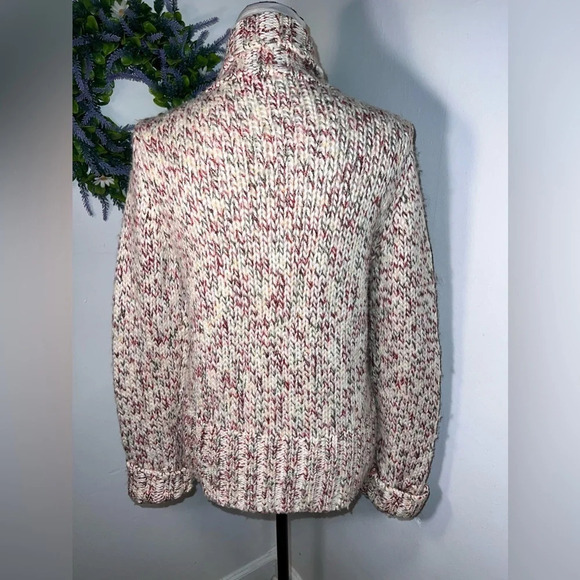 Vintage Tommy jeans, L, wool woven front zip long sleeve shawl collar Cardigan - Picture 2 of 9